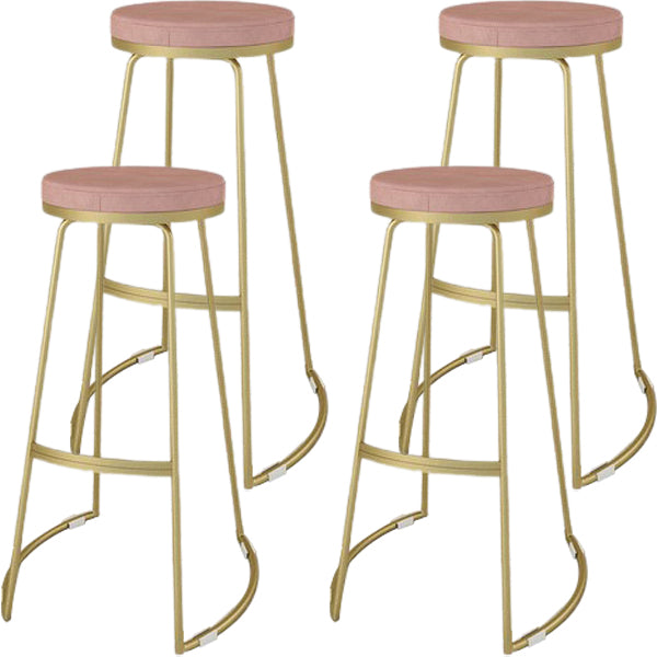 Glam Metal Barstool Fabric Counter Stool with Gold Base in Matte Finish