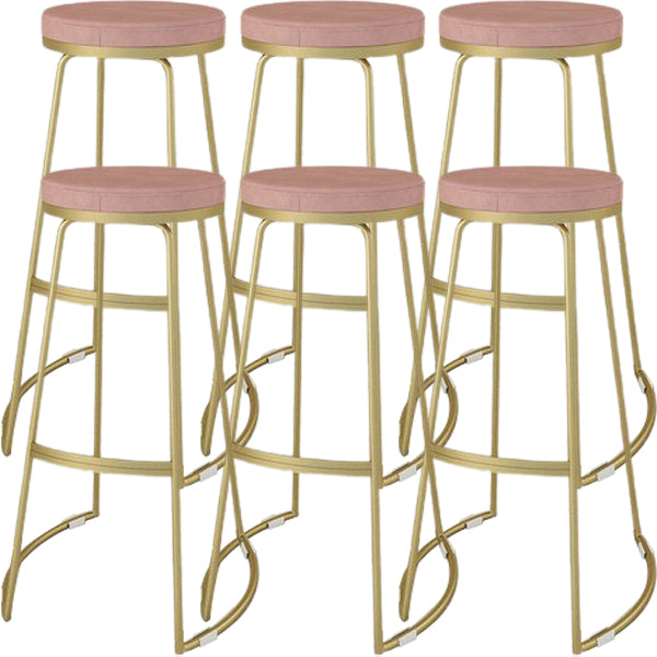 Glam Metal Barstool Fabric Counter Stool with Gold Base in Matte Finish