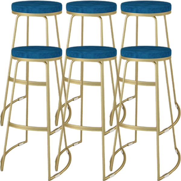 Glam Metal Barstool Fabric Counter Stool with Gold Base in Matte Finish