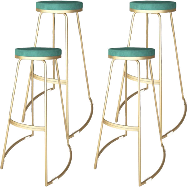 Glam Metal Barstool Fabric Counter Stool with Gold Base in Matte Finish