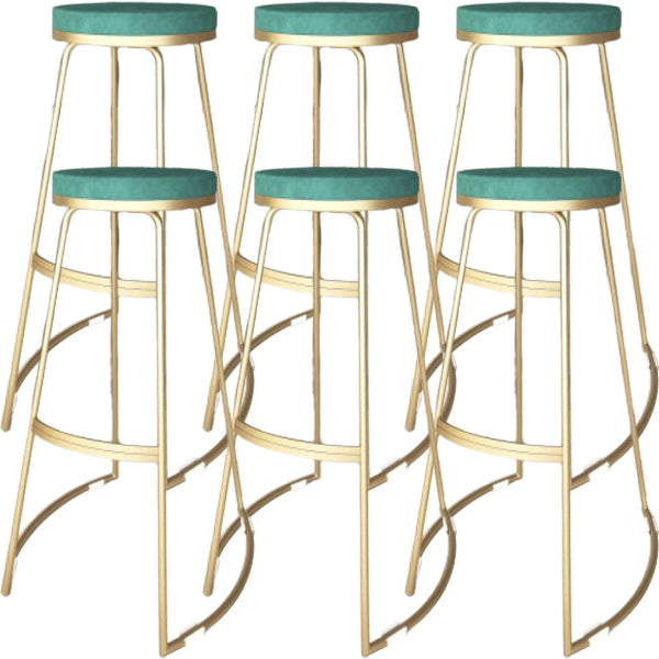 Glam Metal Barstool Fabric Counter Stool with Gold Base in Matte Finish