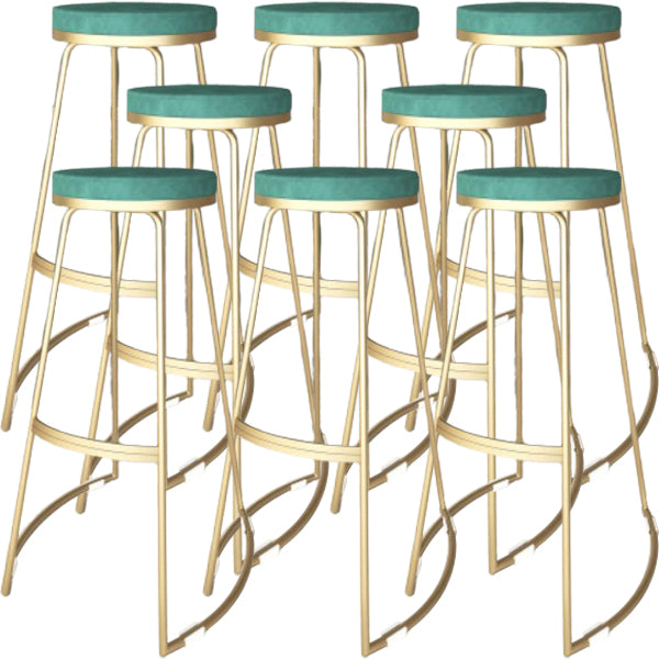 Glam Metal Barstool Fabric Counter Stool with Gold Base in Matte Finish