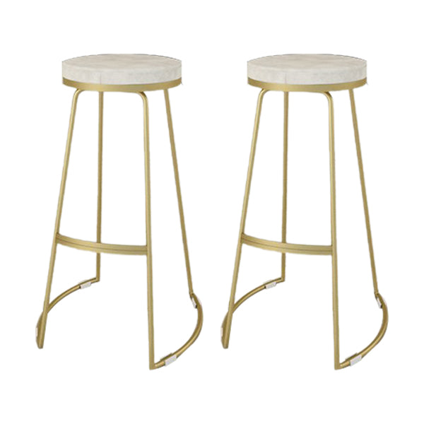 Glam Metal Barstool Fabric Counter Stool with Gold Base in Matte Finish