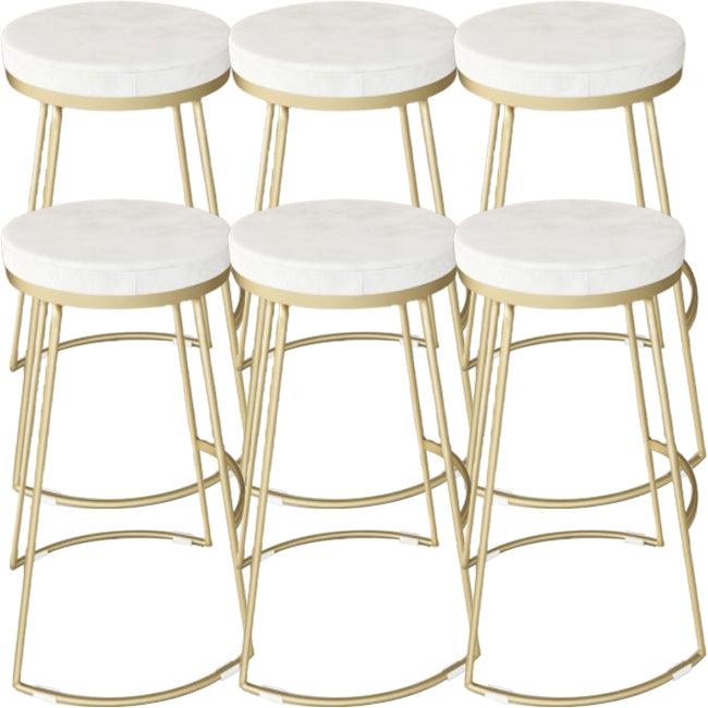 Glam Metal Barstool Fabric Counter Stool with Gold Base in Matte Finish