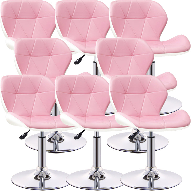 Scandinavian Metal Barstool Low Back PU Leather Furniture in Matte Finish for Indoor