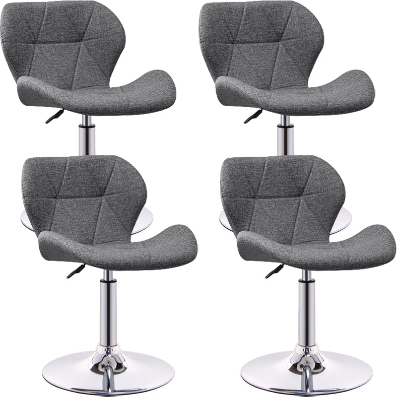 Scandinavian Metal Barstool Low Back PU Leather Furniture in Matte Finish for Indoor