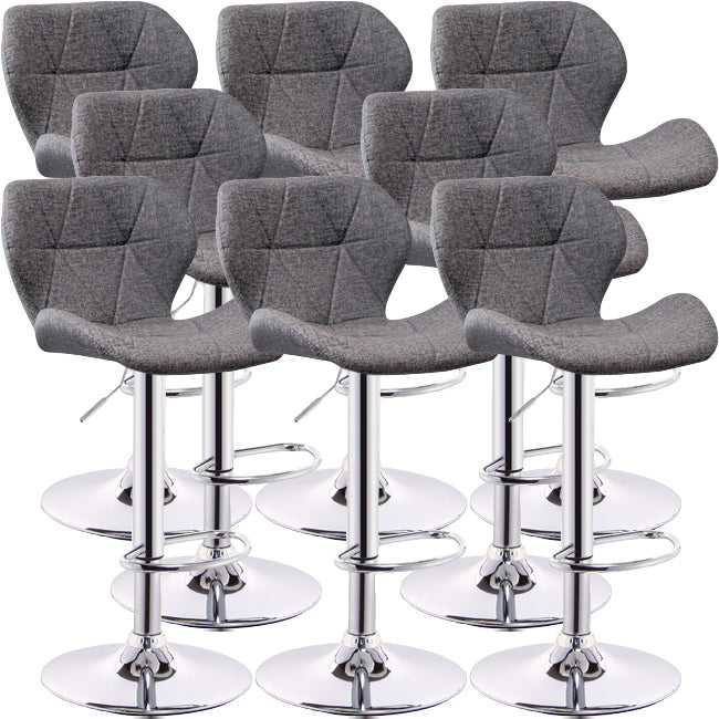 Scandinavian Metal Barstool Low Back PU Leather Furniture in Matte Finish for Indoor