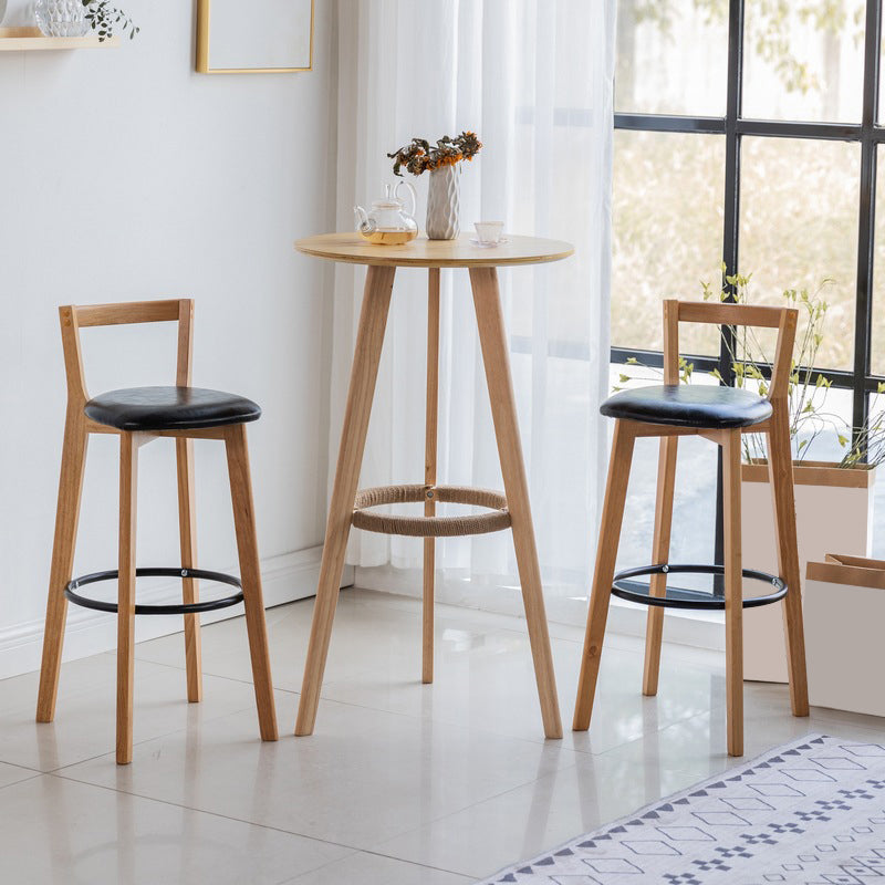 Scandinavian Wood Counter Stool Kitchen Furniture in Matte Finish