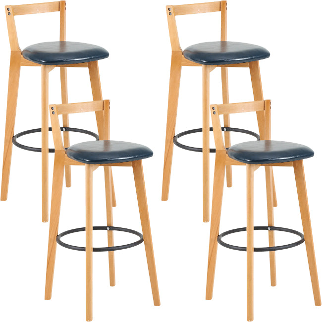 Scandinavian Wood Counter Stool Kitchen Furniture in Matte Finish