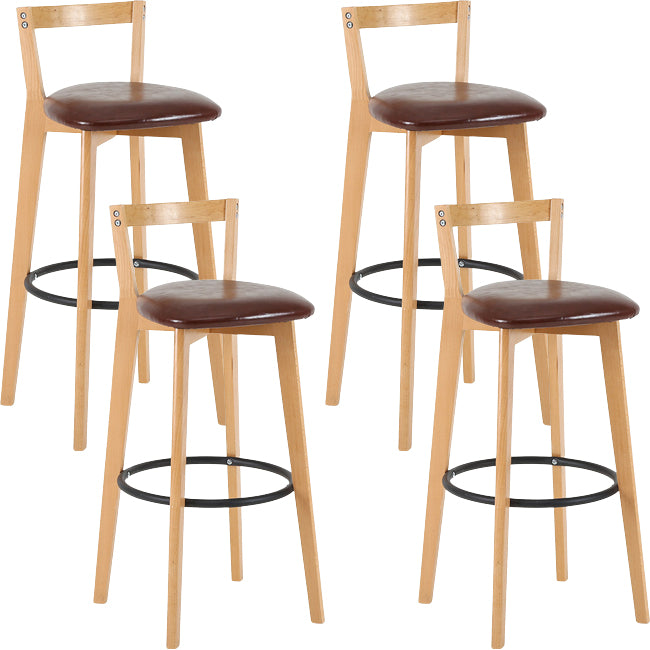 Scandinavian Wood Counter Stool Kitchen Furniture in Matte Finish