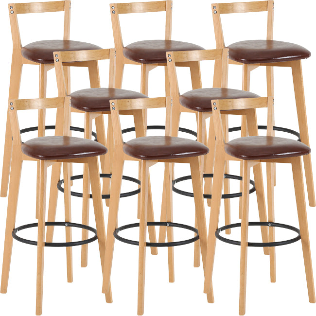Scandinavian Wood Counter Stool Kitchen Furniture in Matte Finish