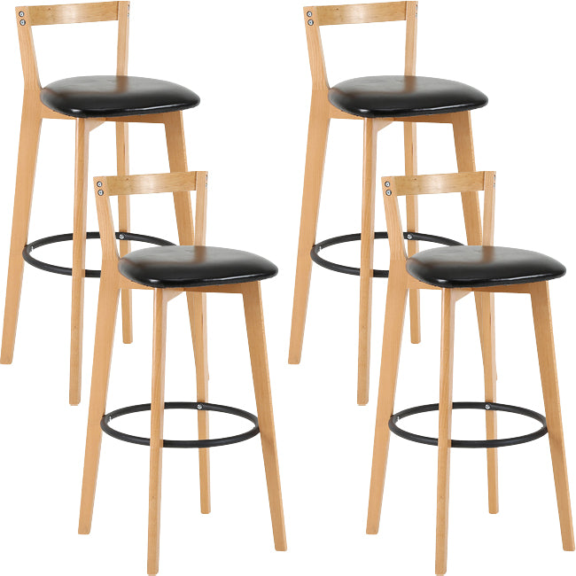 Scandinavian Wood Counter Stool Kitchen Furniture in Matte Finish