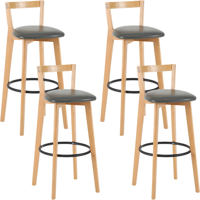 Scandinavian Wood Counter Stool Kitchen Furniture in Matte Finish
