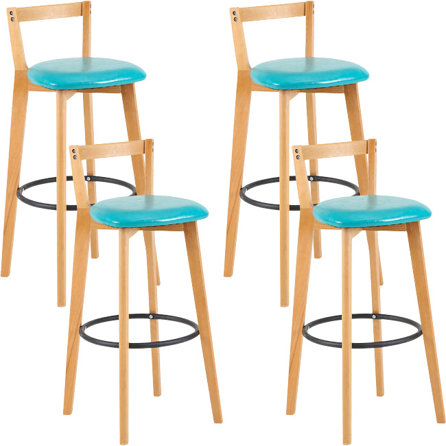 Scandinavian Wood Counter Stool Kitchen Furniture in Matte Finish