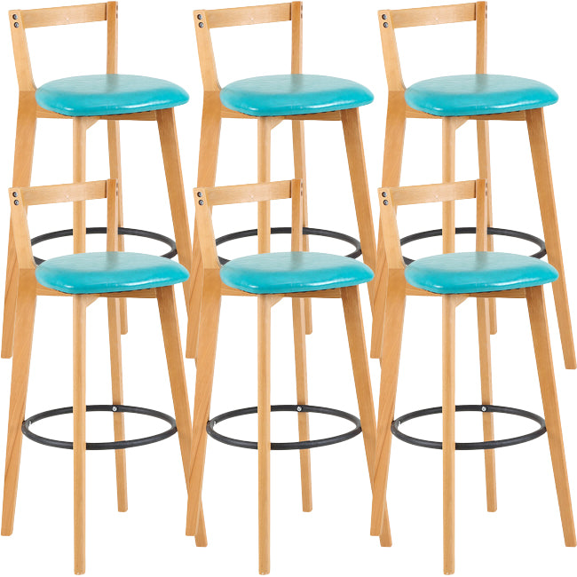 Scandinavian Wood Counter Stool Kitchen Furniture in Matte Finish