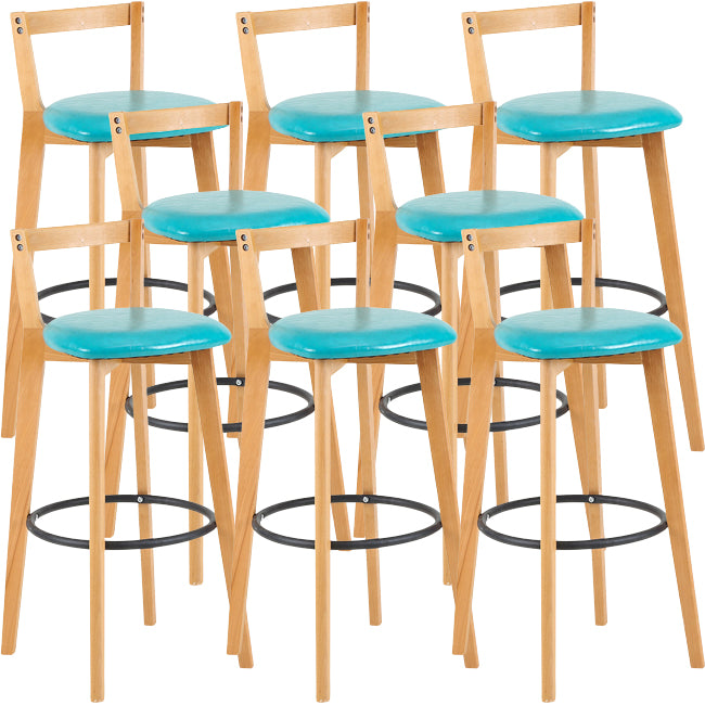 Scandinavian Wood Counter Stool Kitchen Furniture in Matte Finish
