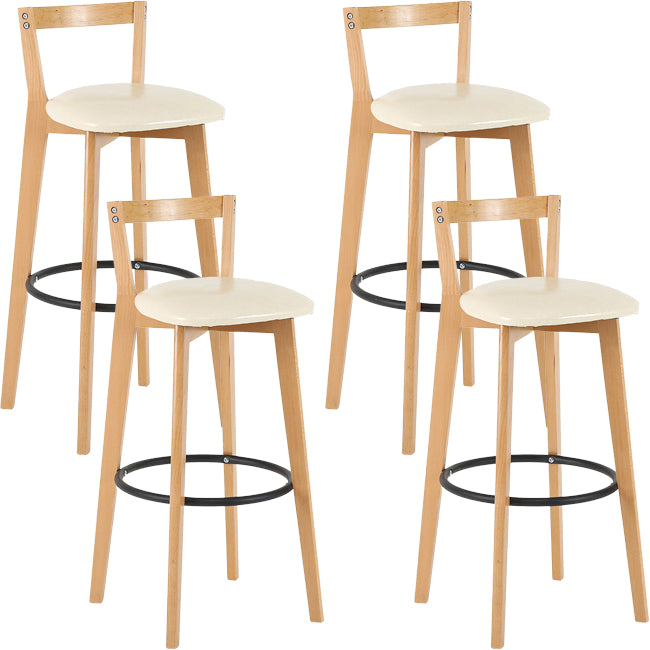 Scandinavian Wood Counter Stool Kitchen Furniture in Matte Finish