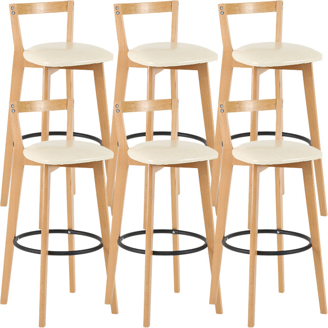 Scandinavian Wood Counter Stool Kitchen Furniture in Matte Finish
