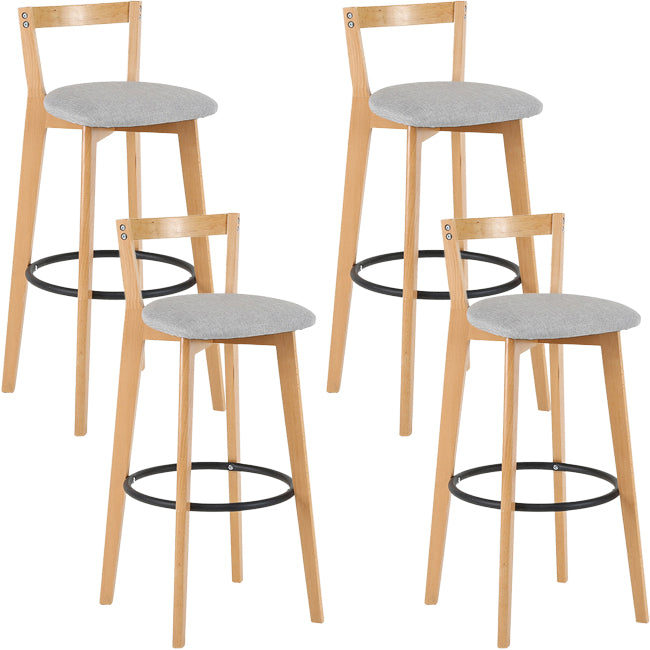 Scandinavian Wood Counter Stool Kitchen Furniture in Matte Finish