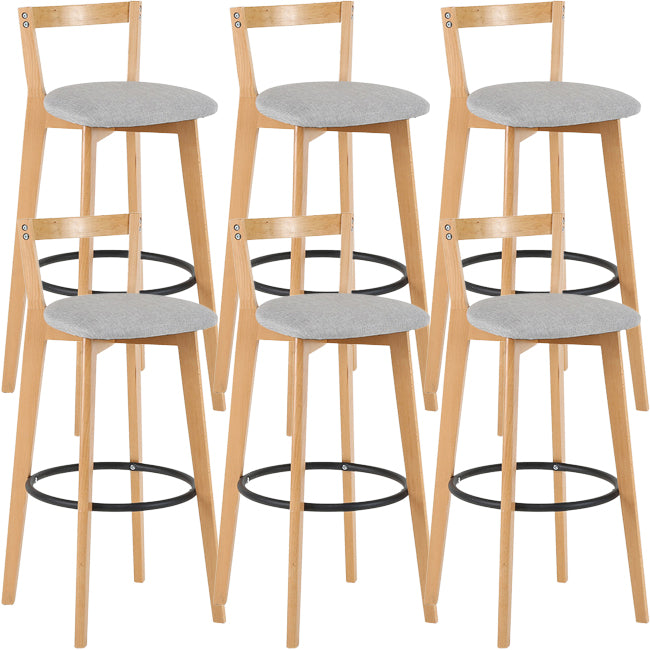 Scandinavian Wood Counter Stool Kitchen Furniture in Matte Finish