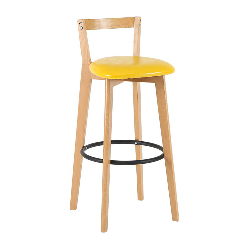 Scandinavian Wood Counter Stool Kitchen Furniture in Matte Finish