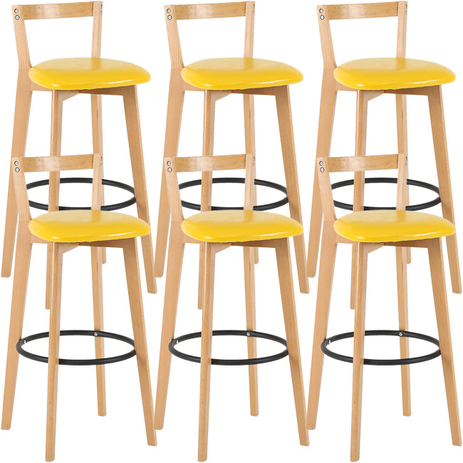 Scandinavian Wood Counter Stool Kitchen Furniture in Matte Finish
