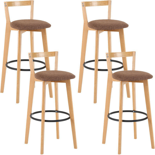Scandinavian Wood Counter Stool Kitchen Furniture in Matte Finish