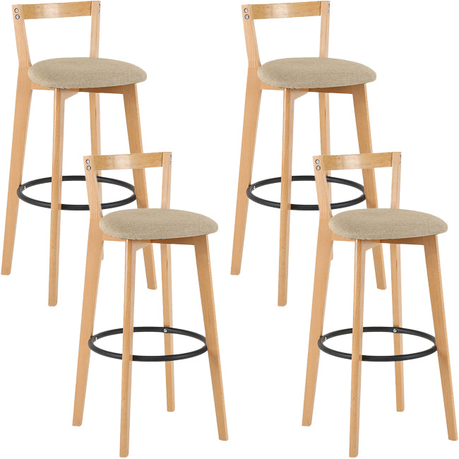 Scandinavian Wood Counter Stool Kitchen Furniture in Matte Finish