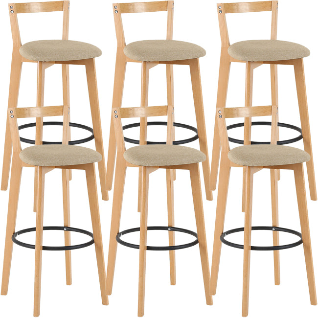 Scandinavian Wood Counter Stool Kitchen Furniture in Matte Finish