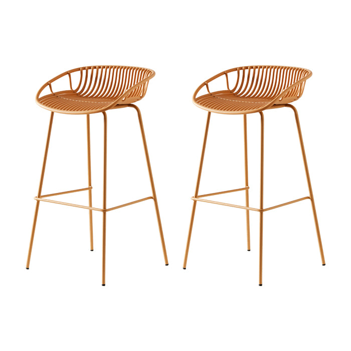 Industrial Metal Stool Metal Low Back Counter Stool in Matte Finish for Kitchen