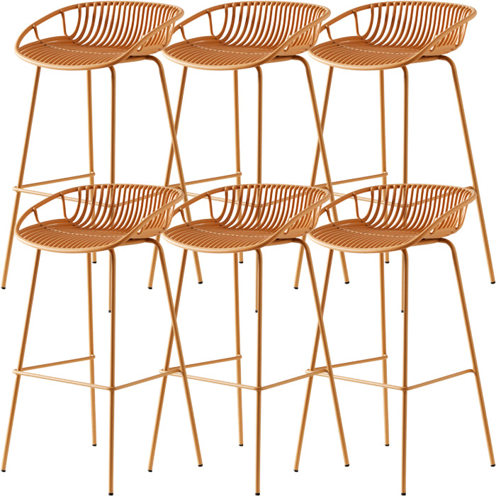Industrial Metal Stool Metal Low Back Counter Stool in Matte Finish for Kitchen