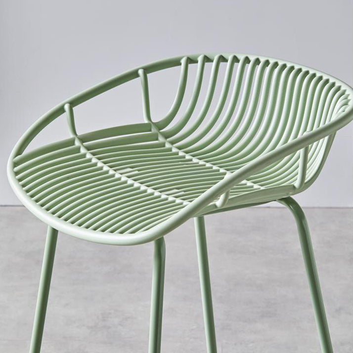 Industrial Metal Stool Metal Low Back Counter Stool in Matte Finish for Kitchen