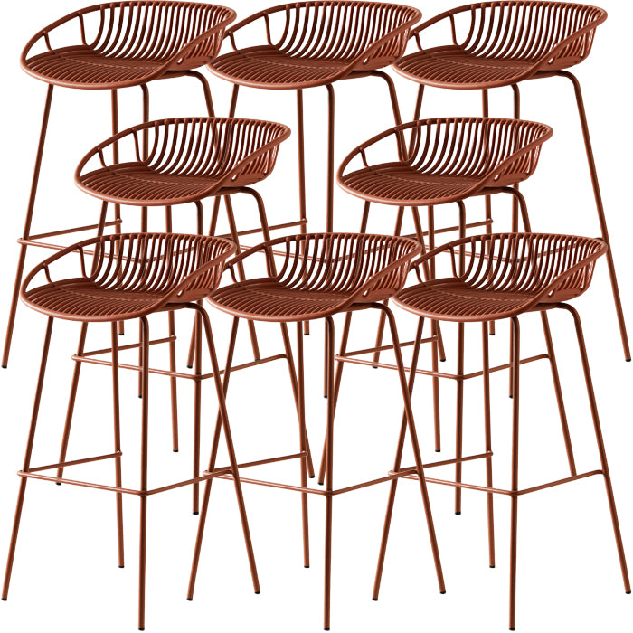 Industrial Metal Stool Metal Low Back Counter Stool in Matte Finish for Kitchen