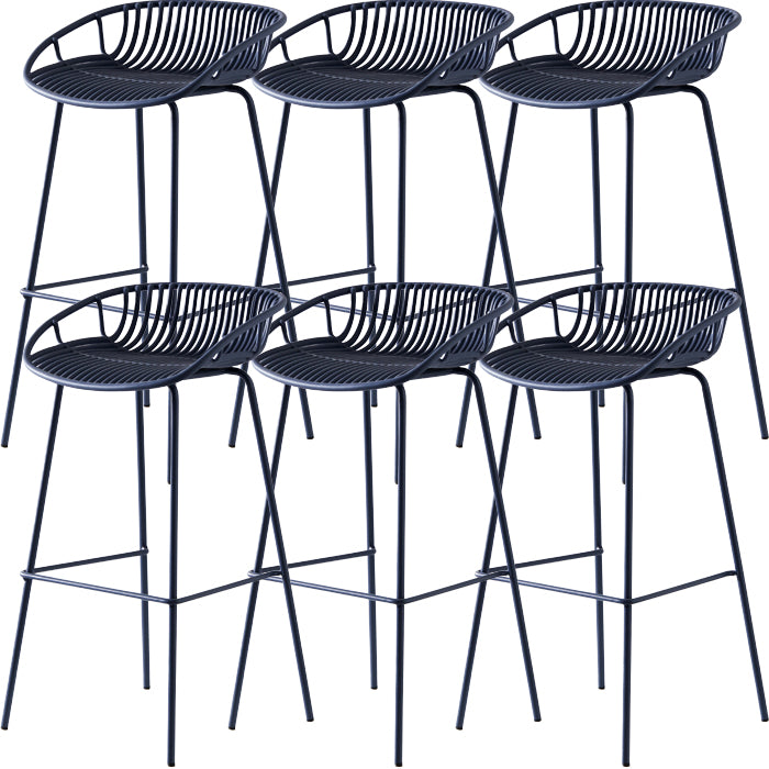 Industrial Metal Stool Metal Low Back Counter Stool in Matte Finish for Kitchen