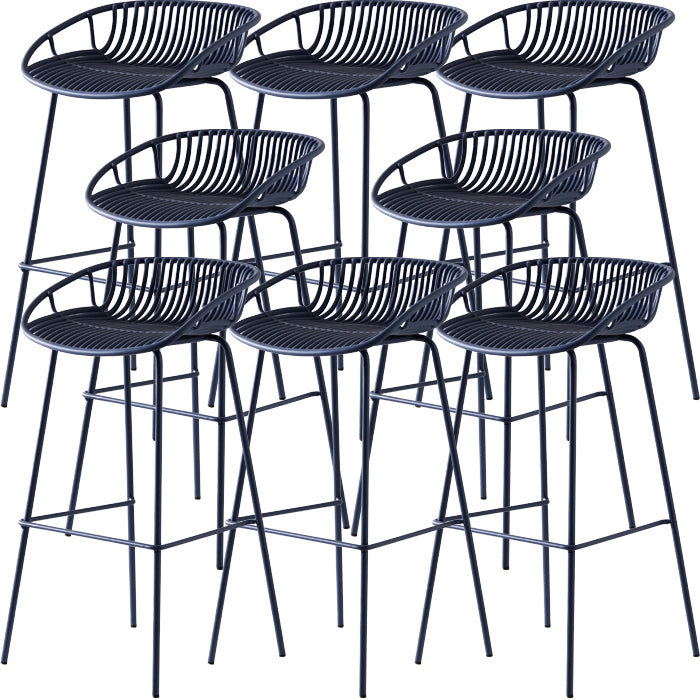 Industrial Metal Stool Metal Low Back Counter Stool in Matte Finish for Kitchen
