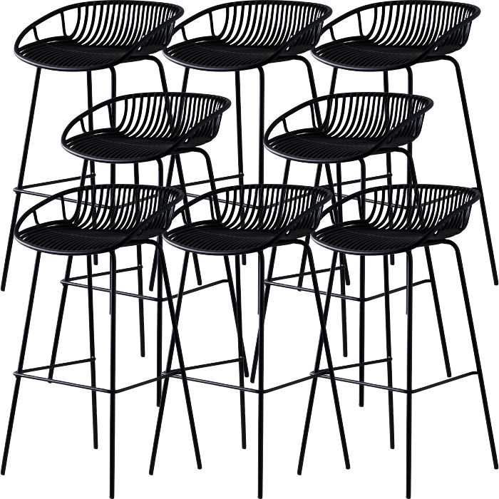 Industrial Metal Stool Metal Low Back Counter Stool in Matte Finish for Kitchen