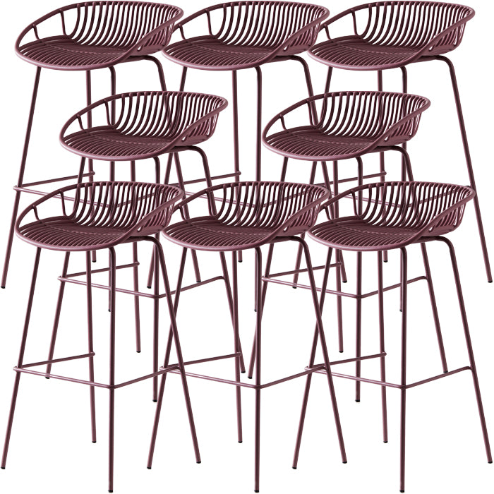 Industrial Metal Stool Metal Low Back Counter Stool in Matte Finish for Kitchen