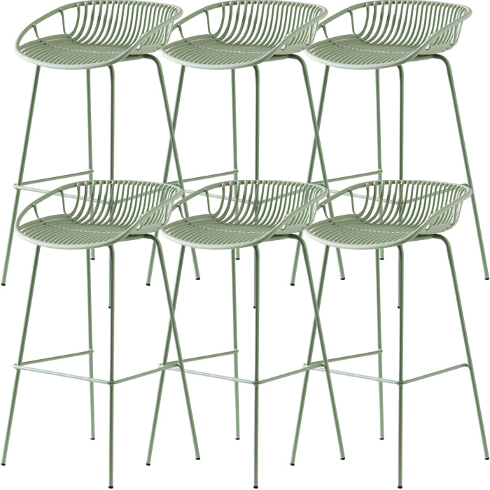 Industrial Metal Stool Metal Low Back Counter Stool in Matte Finish for Kitchen