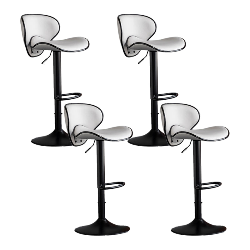 Scandinavian Metal Stool Fabric Upholstered Round Seat Counter Stool in Matte Finish