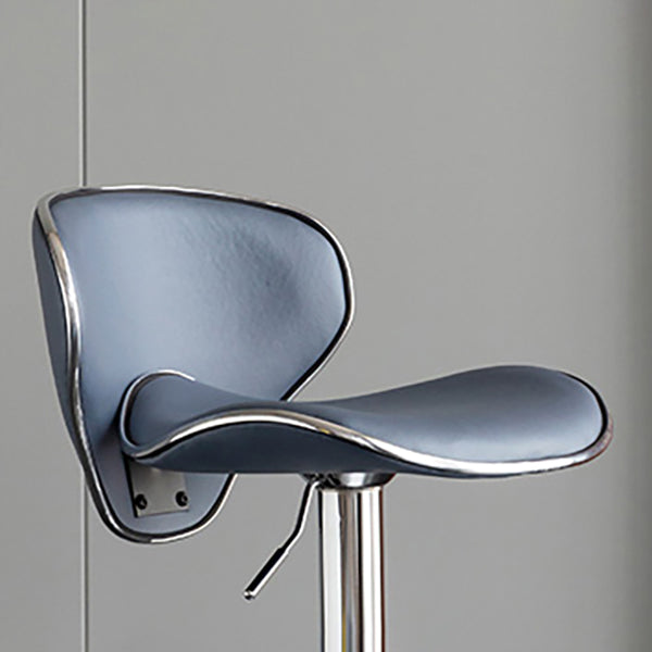 Scandinavian Metal Stool Fabric Upholstered Round Seat Counter Stool in Matte Finish