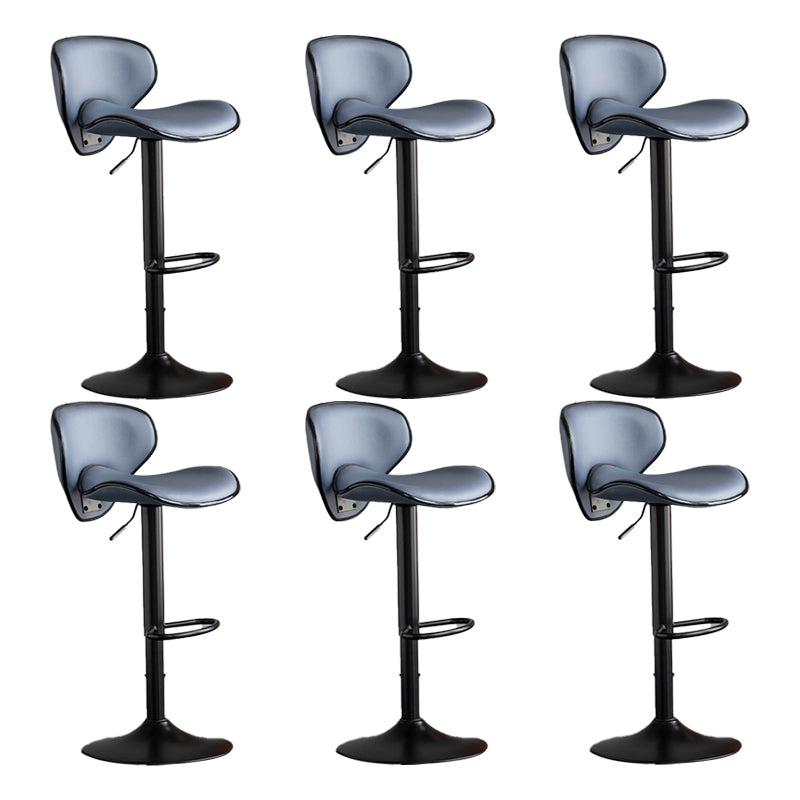 Scandinavian Metal Stool Fabric Upholstered Round Seat Counter Stool in Matte Finish