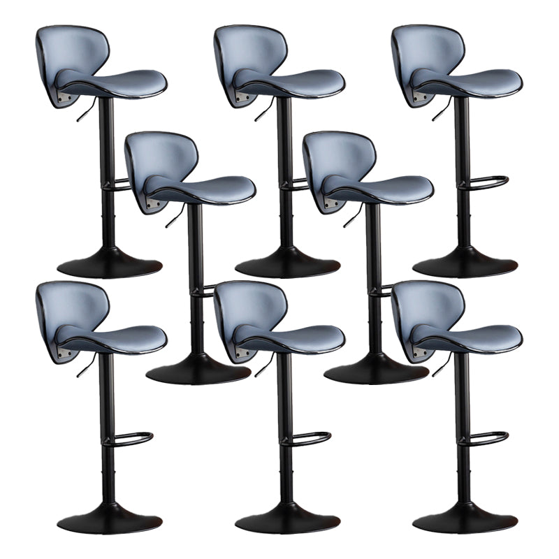 Scandinavian Metal Stool Fabric Upholstered Round Seat Counter Stool in Matte Finish