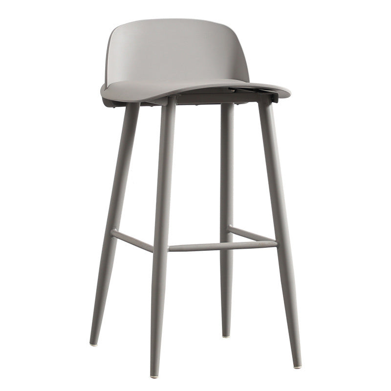 Scandinavian Plastic Barstool Plastic Furniture with Metal Legs in Matte Finish