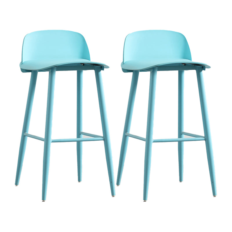 Scandinavian Plastic Barstool Plastic Furniture with Metal Legs in Matte Finish