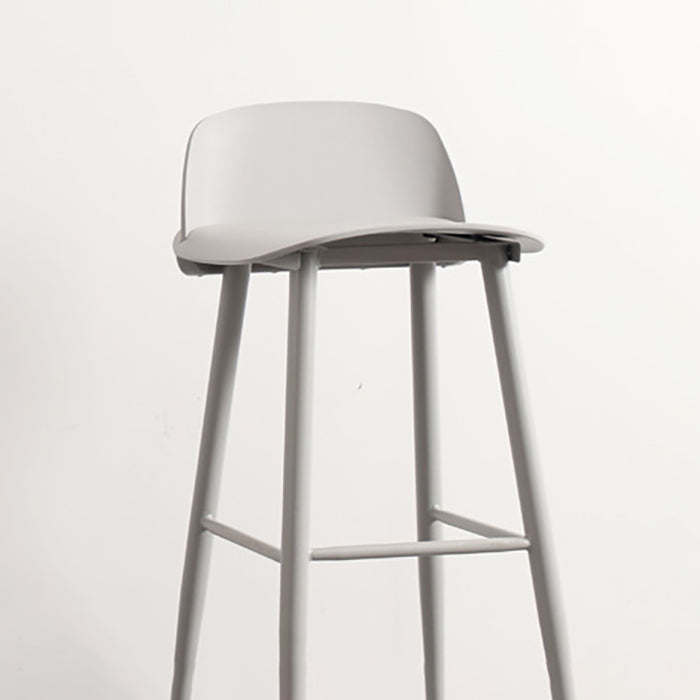 Scandinavian Plastic Barstool Plastic Furniture with Metal Legs in Matte Finish