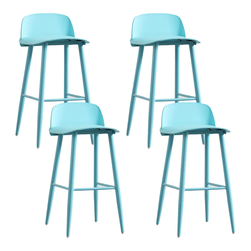 Scandinavian Plastic Barstool Plastic Furniture with Metal Legs in Matte Finish