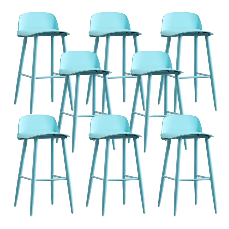 Scandinavian Plastic Barstool Plastic Furniture with Metal Legs in Matte Finish