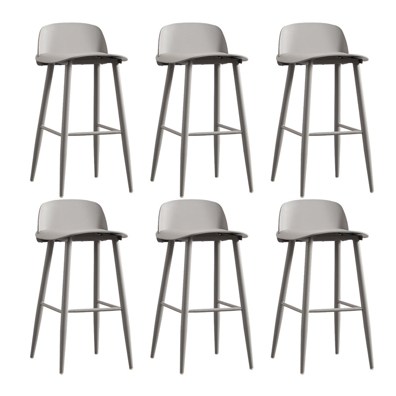 Scandinavian Plastic Barstool Plastic Furniture with Metal Legs in Matte Finish