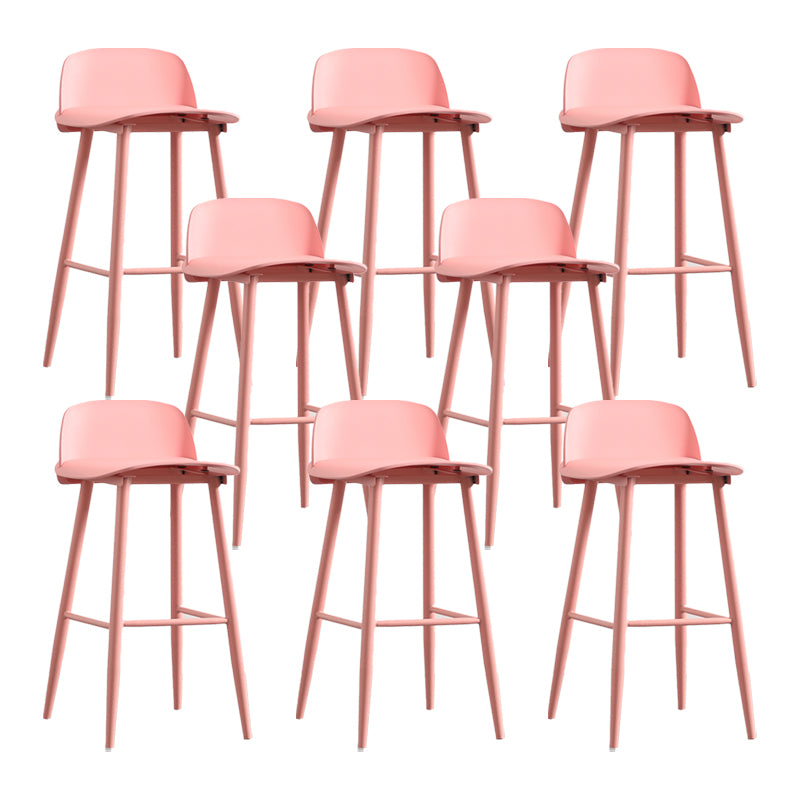 Scandinavian Plastic Barstool Plastic Furniture with Metal Legs in Matte Finish