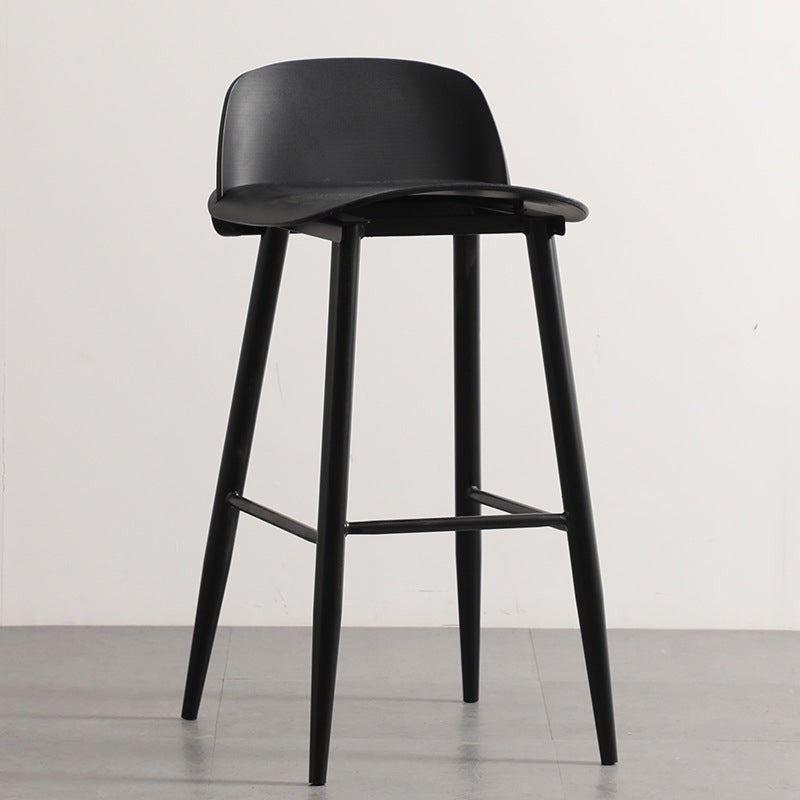 Scandinavian Plastic Barstool Plastic Furniture with Metal Legs in Matte Finish